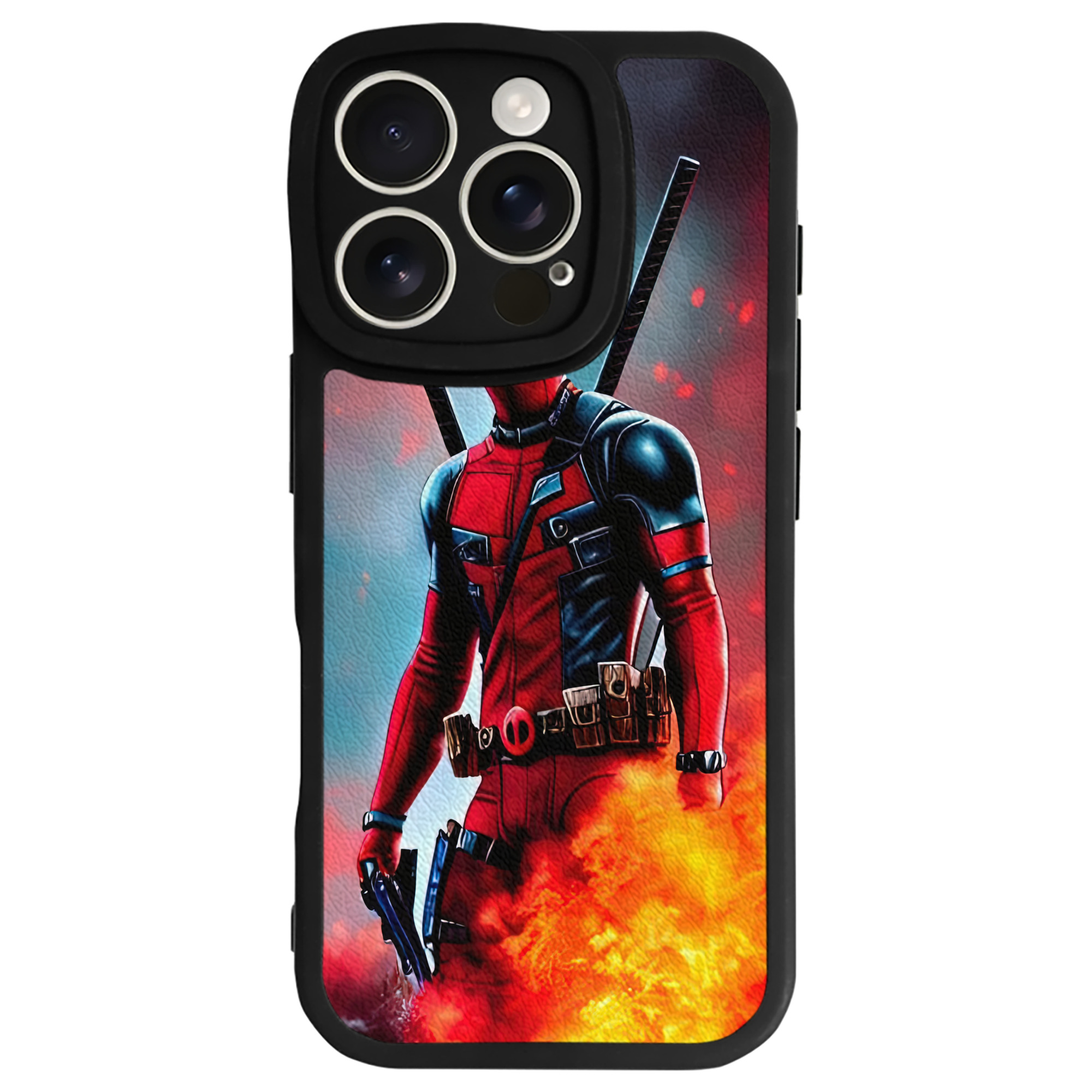 （画像用） Deadpool デッドプール 【iPhone 16シリーズ対応】シリコンスマホケース（レザー調） 材質：シリコン